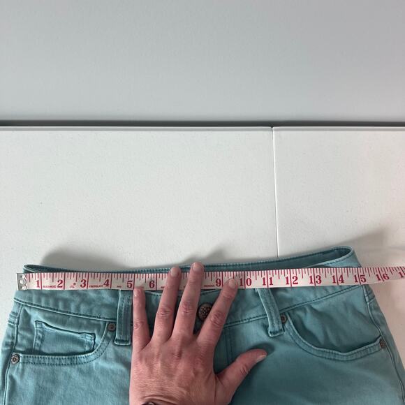 CAbi Skinny Leg Jeans Pants Solid Robins Egg Size 4 - Picture 13 of 14